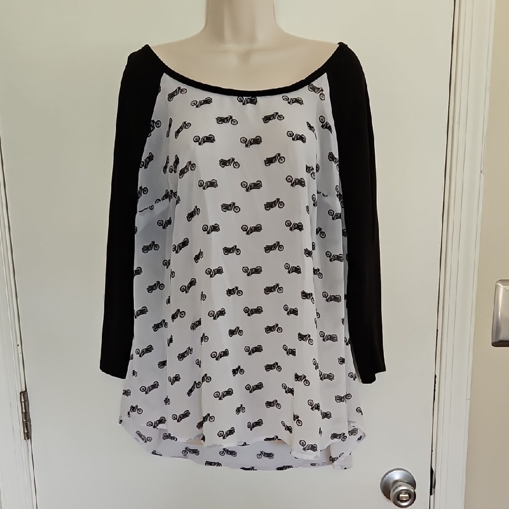 Torrid Motorcycle Sheer Top Torrid Size 2 Size 2X